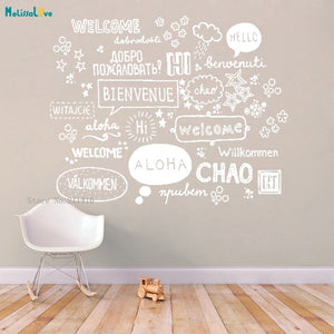 Many Patterns Multiple National Languages Welcome Wall Stickers